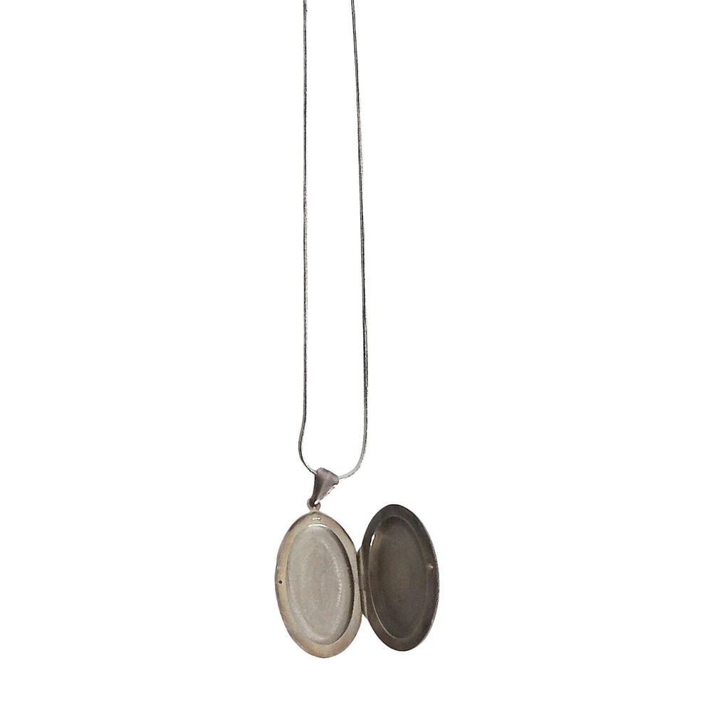 Vintage Sterling Silver Locket Choker Necklace READ